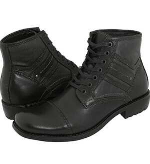GBX 132221 Mens Cap Toe Leather Casual Military Ankle Boots Black size 9.5